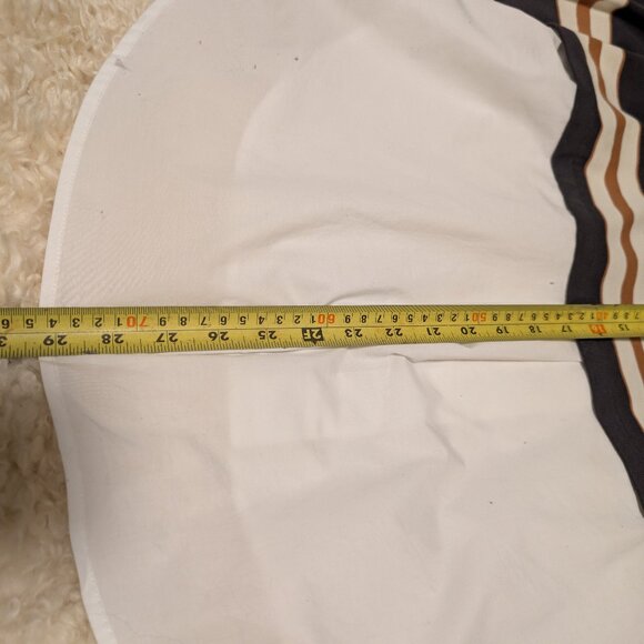 Veronica Beard Bertie Layered Top L - Charcoal/Tan/White Stripes, Gold Buttons - Picture 10 of 12